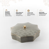 Octara - Large Decorative Canister - Grey & Gold