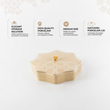 Octara - Medium Decorative Canister - Ivory & Gold