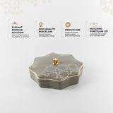 Octara - Medium Decorative Canister - Grey & Gold