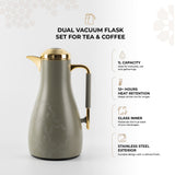 Octara - Vacuum Flask / Thermos (Set of 2)- Grey & Gold