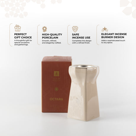 Octara - Incense Burner - Beige & Silver