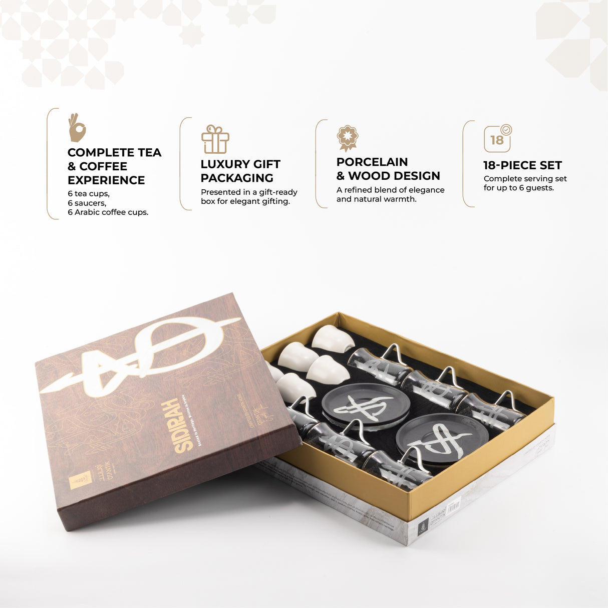 Sidrah - Tea Set (18-Pc) - Midnight Silver