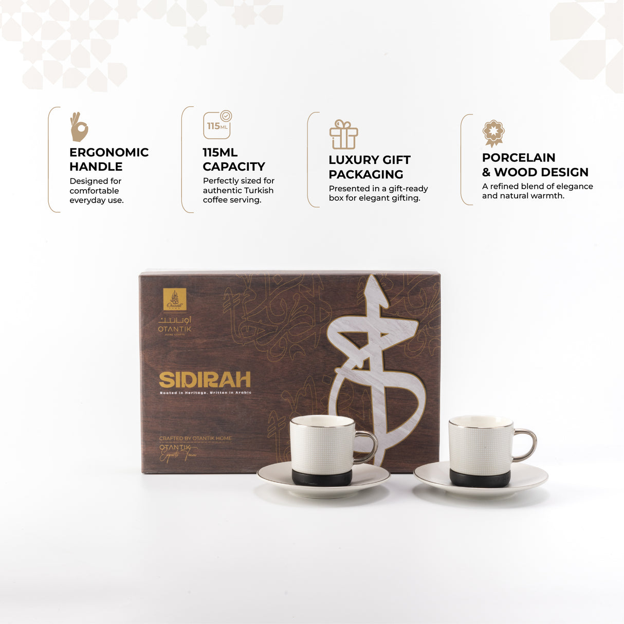 Sidrah - Espresso/Turkish Coffee Set (12-Pc) - Midnight Silver