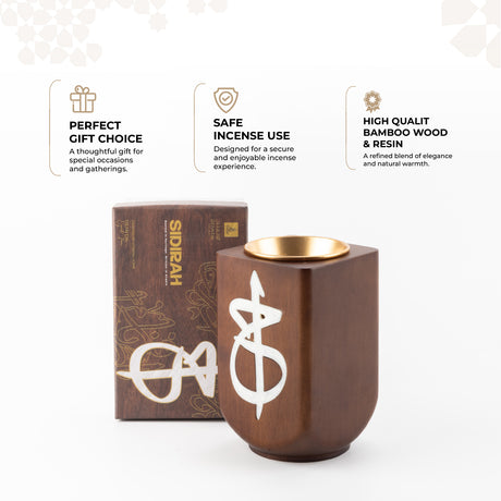 Sidrah - Incense Burner - Walnut Gold