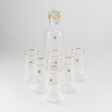 Mirral- Jug with 6 Tall glass cups - Gold