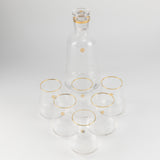 Mirral- Jug with 6 Short glass cups - Gold