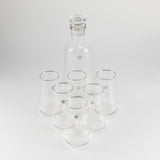 Mirral- Jug with 6 Tall glass cups - Silver