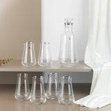 Mirral- Jug with 6 Tall glass cups - Silver