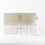 Mirral- Jug with 6 Tall glass cups - Silver