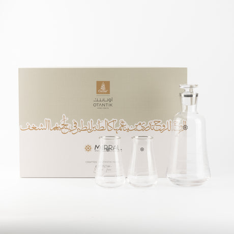 Mirral- Jug with 6 Tall glass cups - Silver