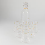 Nourhan - Jug with 6 Short glass cups - Gold