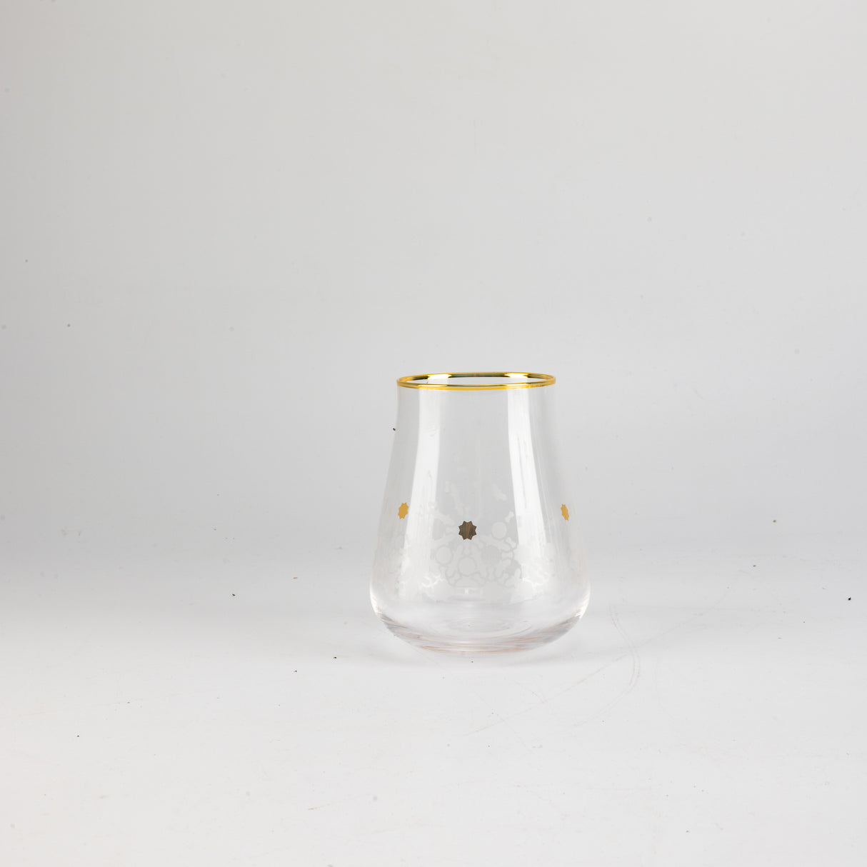 Nourhan - Jug with 6 Short glass cups - Gold