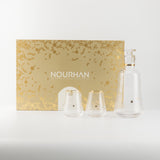 Nourhan - Jug with 6 Short glass cups - Gold