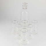 Nourhan - Jug with 6 Tall glass cups - Silver