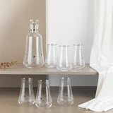 Nourhan - Jug with 6 Tall glass cups - Silver