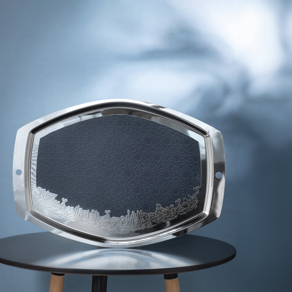 Atheer - Serving Tray - Dark Blue & Silver