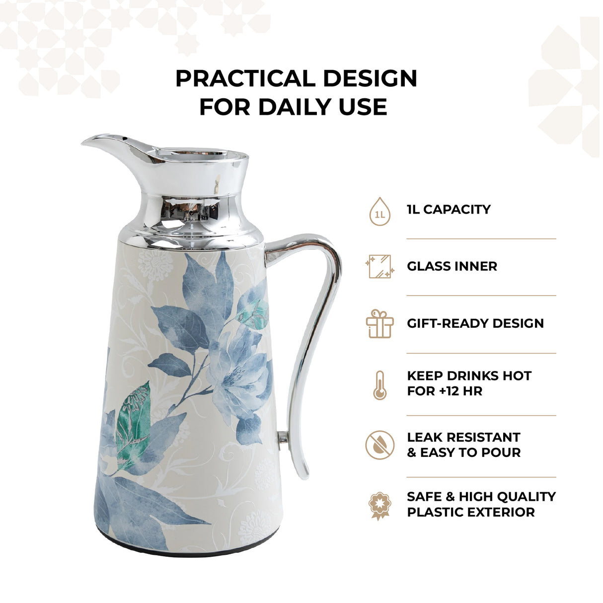 Marisella - Vacuum Flask / Thermos - Blue & Silver
