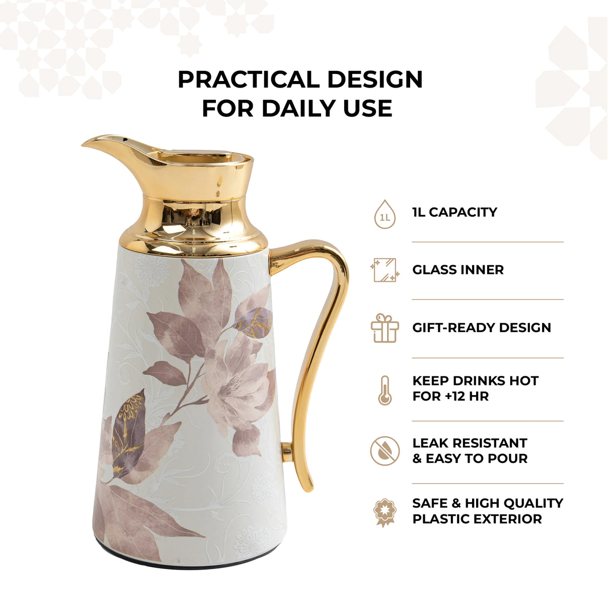 Marisella - Vacuum Flask / Thermos - Pink & Gold