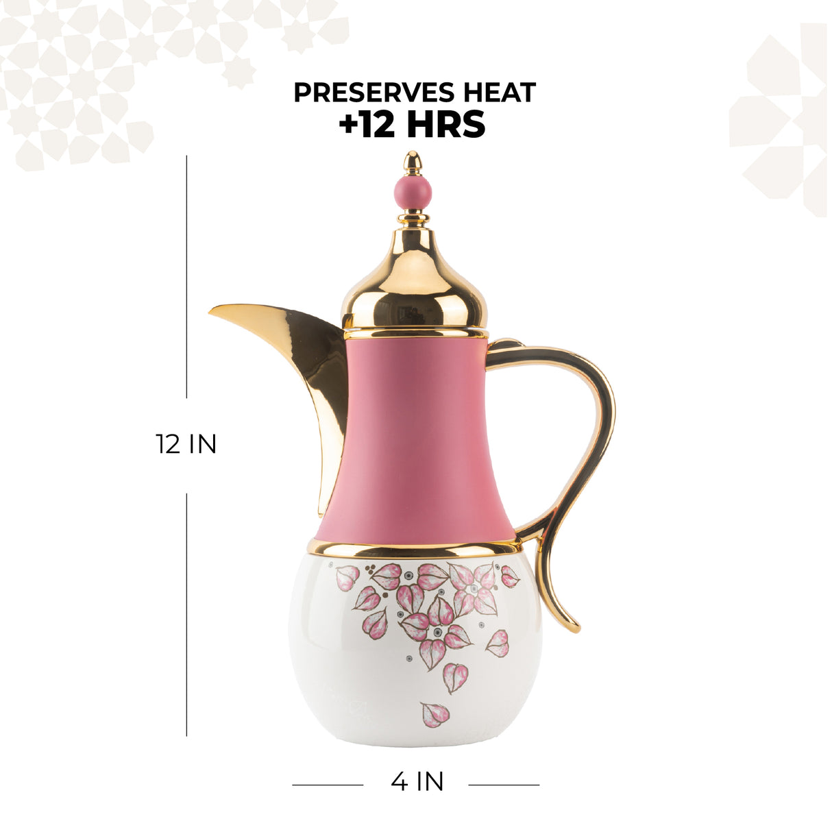 Stylish Lilac - Thermos/Vacuum Flask - Pink & Gold
