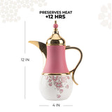 Stylish Lilac - Thermos/Vacuum Flask - Pink & Gold