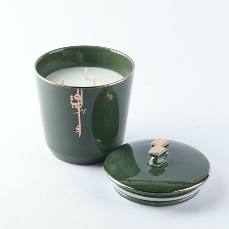 LIQAA - Medium Candle|Wood Mint - Olive Gold