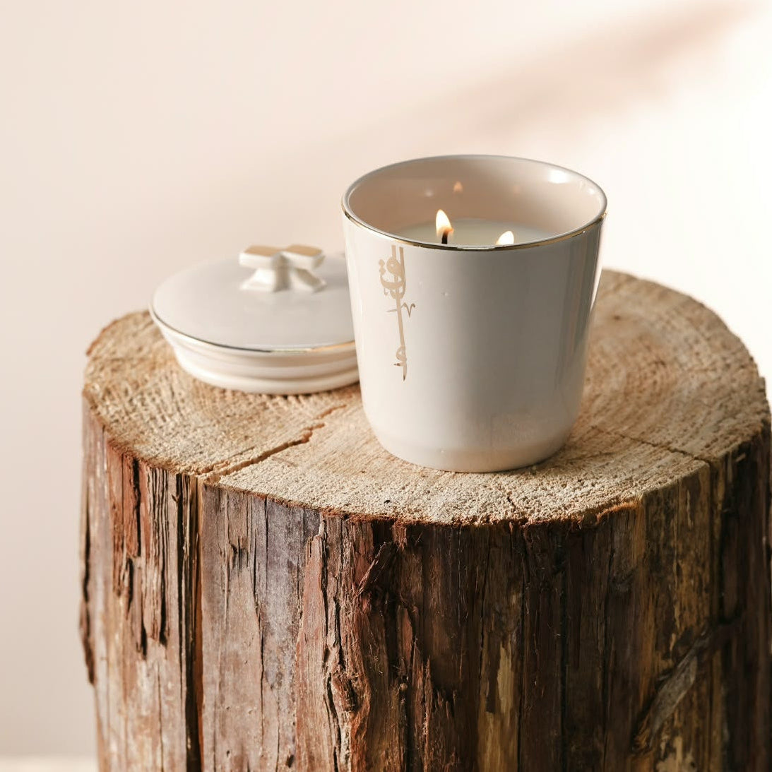 LIQAA - Large Candle|Fruit Basket - Beige Gold