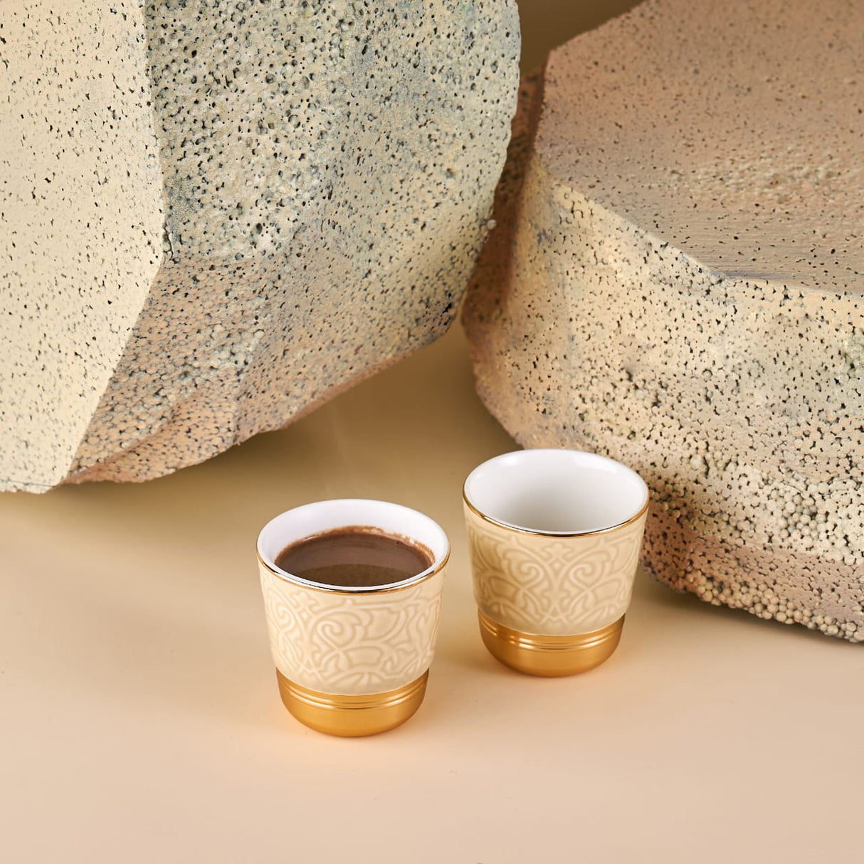 Luxury Majlis - Esspresso Cups (Set of 2) - Glossy Beige