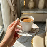 Khuzama - Cappuccino Set (12-Pc) - Pink & Gold