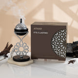 Athar - Marble Incense Burner (2-Pc)- Black & Silver