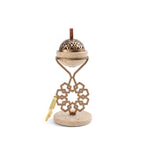 Athar - Marble Incense Burner (2-Pc) - Warm Sand & Bronze