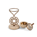 Athar - Marble Incense Burner (2-Pc) - Warm Sand & Bronze