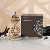 Athar - Marble Incense Burner (2-Pc) - Warm Sand & Bronze