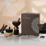Athar - Wooden Incense Burner Set (3-Pc) - Black & Gold