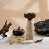 Athar - Marble Incense Burner Set (3-Pc)- Warm Sand & Bronze