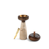 Athar - Marble Incense Burner Set (3-Pc)- Warm Sand & Bronze
