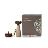 Athar - Marble Incense Burner Set (3-Pc)- Warm Sand & Bronze