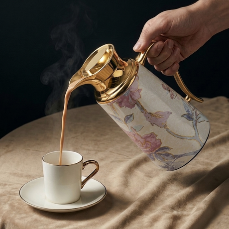 Khuzama - Vacuum Flask / Thermos - Pink & Gold