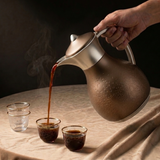 Nourhan - Vacuum Flask/Thermos - Bronze & Silver