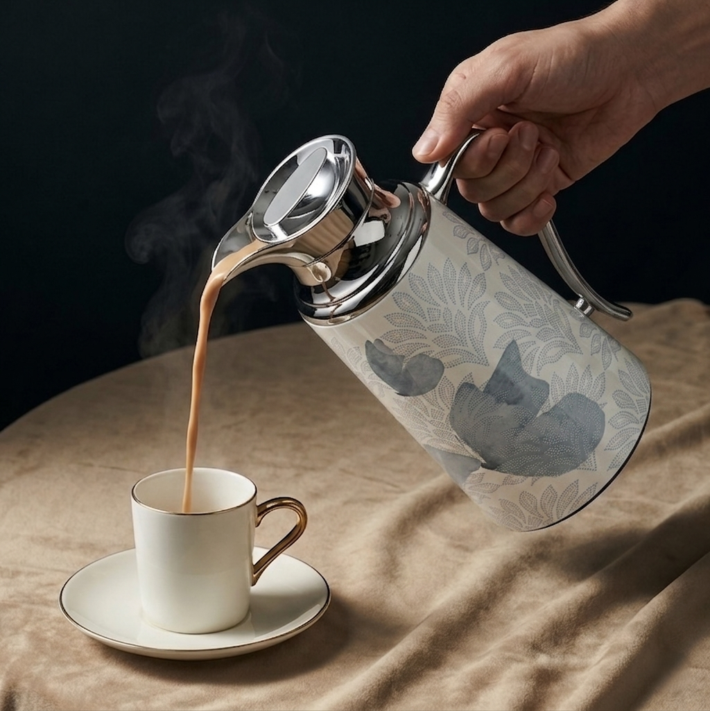 Veloura - Vacuum Flask / Thermos - Grey & Silver