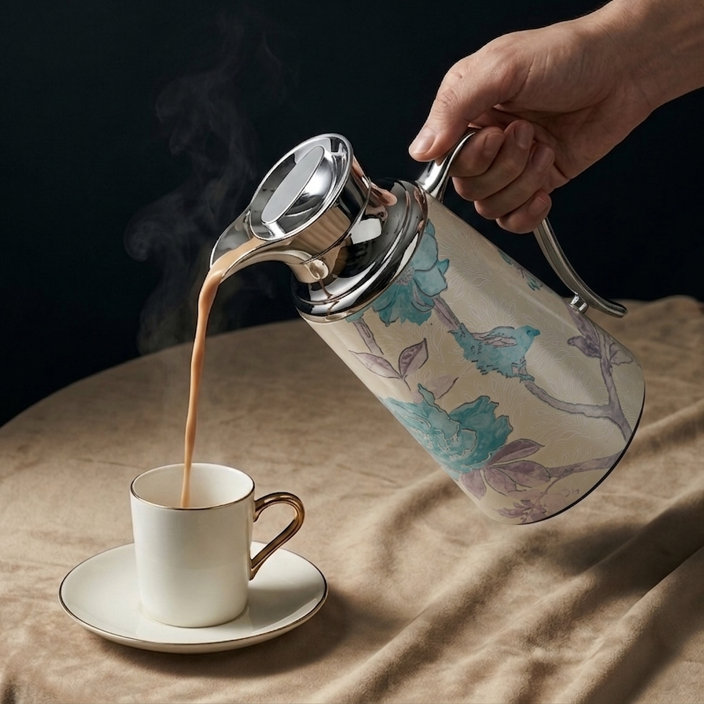Khuzama - Vacuum Flask / Thermos - Blue & Silver