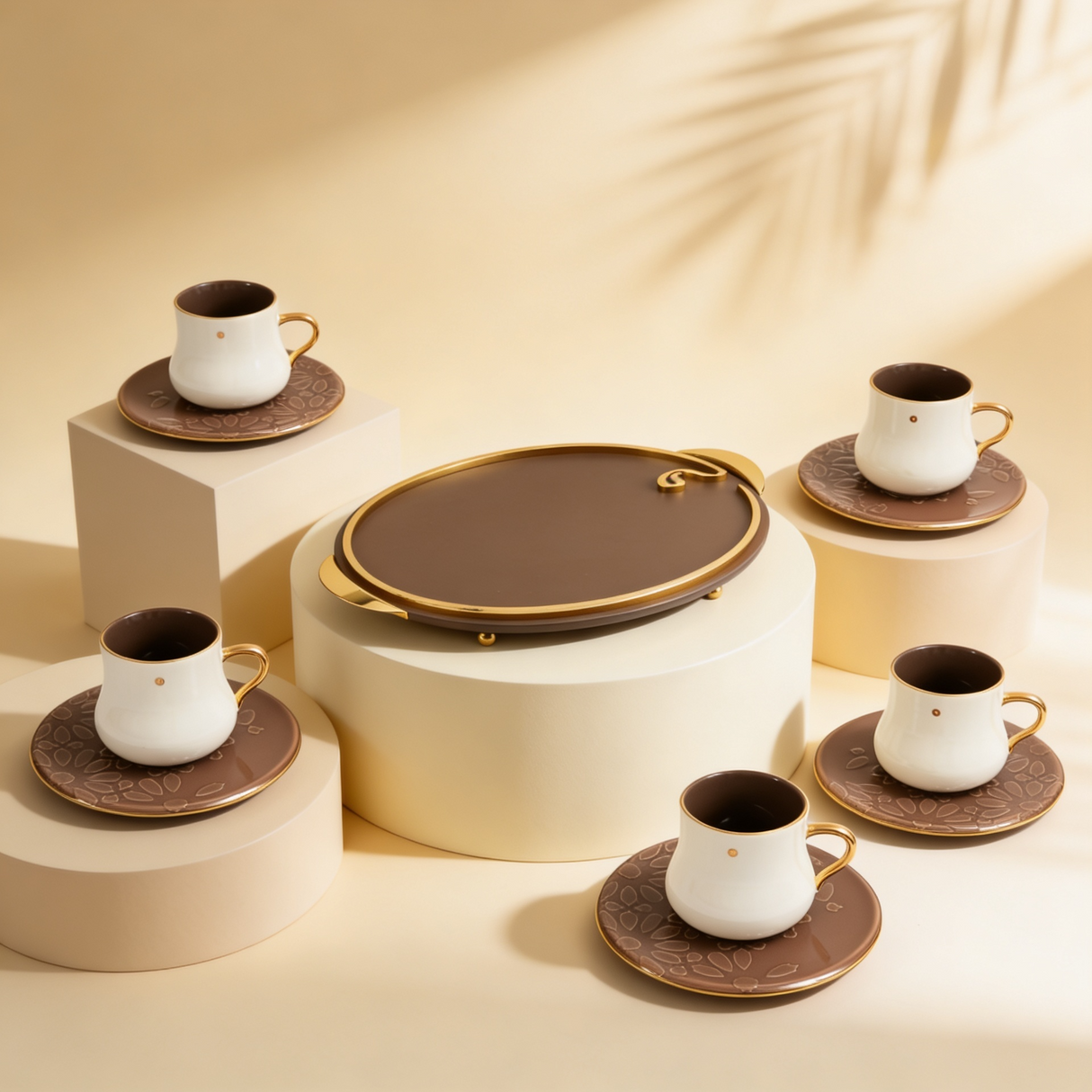 The Coffee Serving Set - Brown & Gold