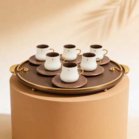 The Coffee Serving Set - Brown & Gold
