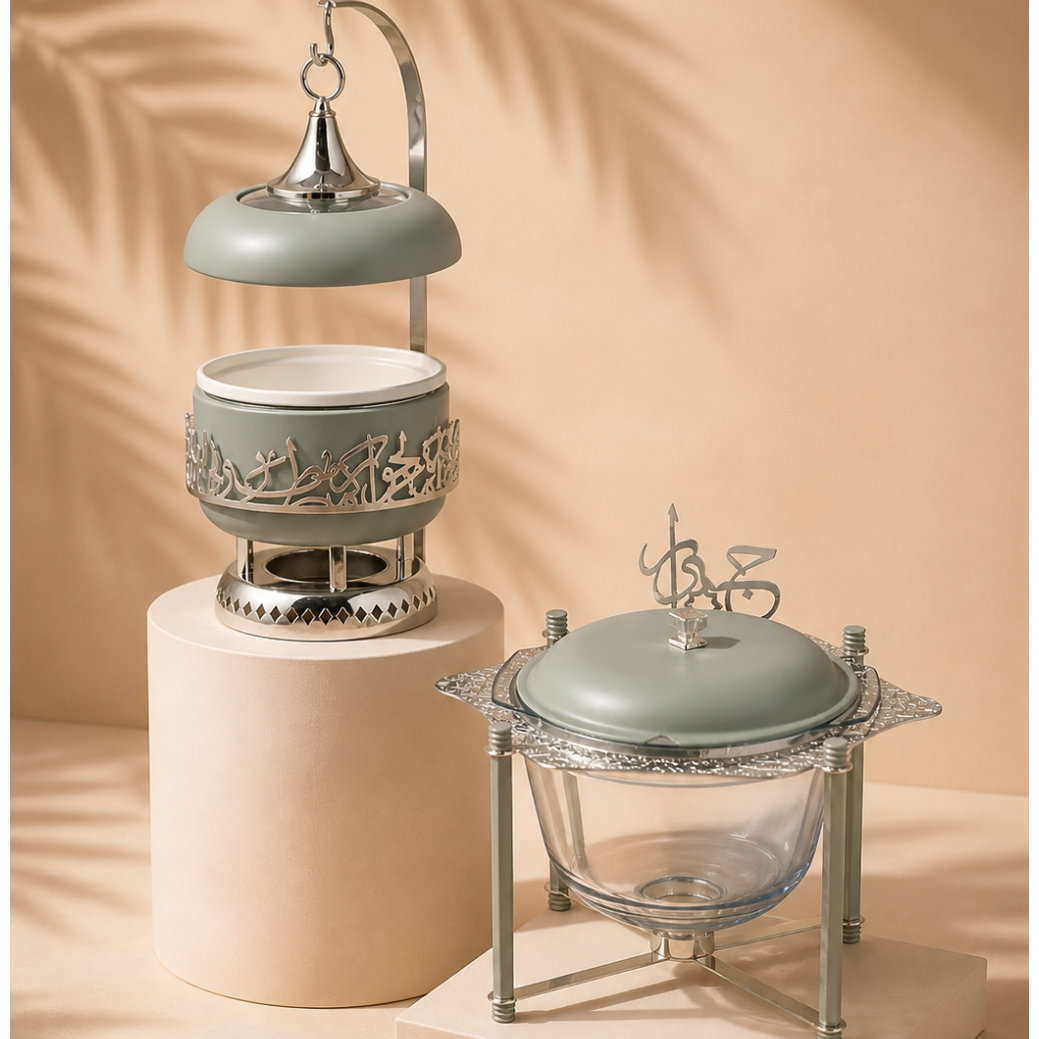 Deluxe Hosting Buffet Set - Mint green & Silver