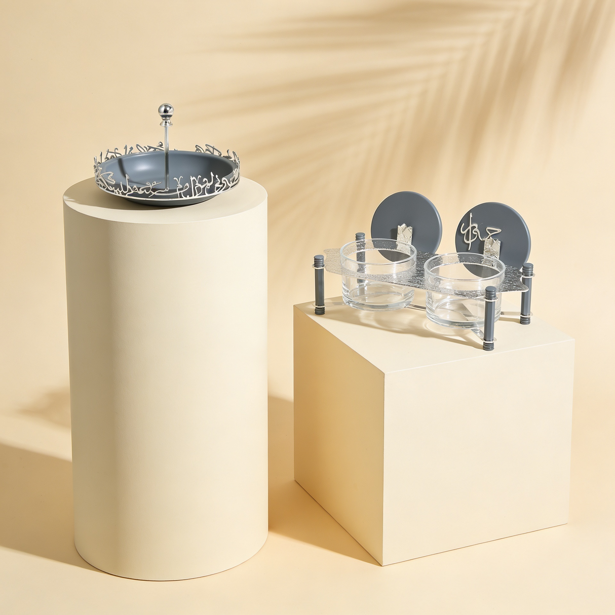 The Refined Medium Serving Set – Haze Blue & Silver