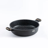 Julia Elite Pro Plus 12.5" Nonstick Shallow Cooking Pot with Lid – Black