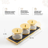 Limited Edition - Snack Serving set (3 Bowls)- Black & Gold
