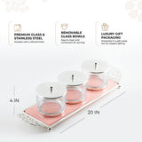 Limited Edition - Snack Serving set (3 Bowls)- Pink & Silver