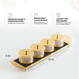 Limited Edition - Snack Serving set (4 Bowls) - Black & Gold