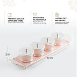 Limited Edition - Snack Serving set (4 Bowls)- Pink & Silver