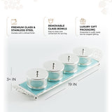 Limited Edition - Snack Serving set (4 Bowls)- Blue & Silver